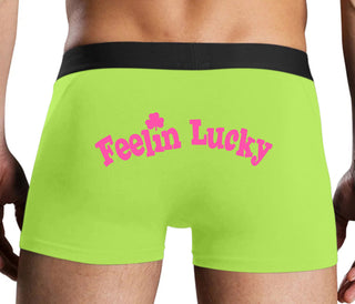 Feeling Lucky Shamrock - Neon Yellow Boxer Brief