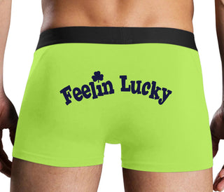 Feeling Lucky Shamrock - Neon Yellow Boxer Brief