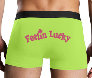 Feeling Lucky Shamrock - Neon Yellow Boxer Brief