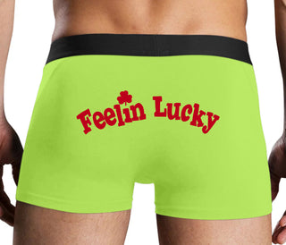 Feeling Lucky Shamrock - Neon Yellow Boxer Brief