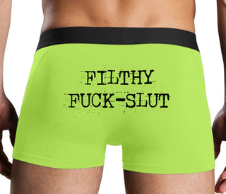 Filthy Fuck Slut - Neon Yellow Boxer Brief