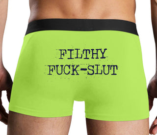 Filthy Fuck Slut - Neon Yellow Boxer Brief