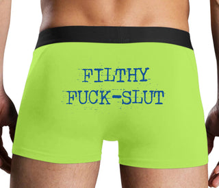 Filthy Fuck Slut - Neon Yellow Boxer Brief