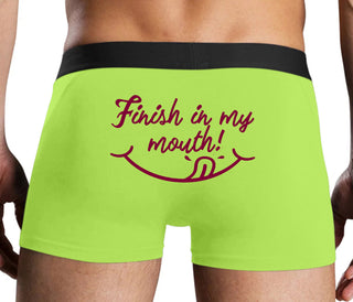 Finish In My Mouth - Neon Yellow Boxer Brief