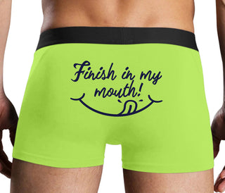 Finish In My Mouth - Neon Yellow Boxer Brief