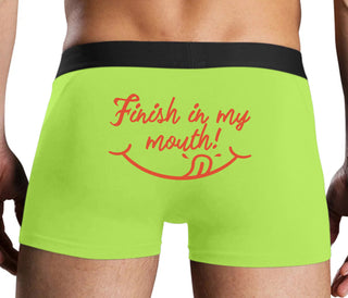 Finish In My Mouth - Neon Yellow Boxer Brief
