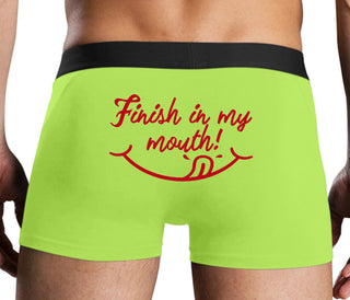 Finish In My Mouth - Neon Yellow Boxer Brief