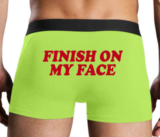 Finish On My Face - Neon Yellow Boxer Brief