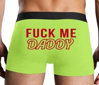 Fuck Me Daddy - Neon Yellow Boxer Brief