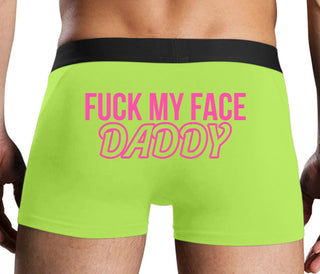 Fuck My Face Daddy - Neon Yellow Boxer Brief