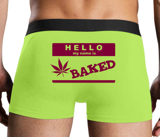 Hello My Name Is Baked - Neon Yellow Boxer Brief