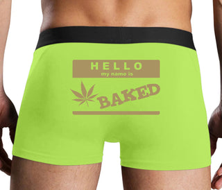 Hello My Name Is Baked - Neon Yellow Boxer Brief