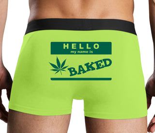 Hello My Name Is Baked - Neon Yellow Boxer Brief