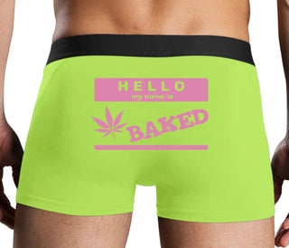 Hello My Name Is Baked - Neon Yellow Boxer Brief