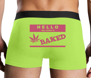 Hello My Name Is Baked - Neon Yellow Boxer Brief