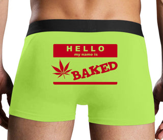 Hello My Name Is Baked - Neon Yellow Boxer Brief