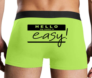 Hello My Name Is Easy - Neon Yellow Boxer Brief