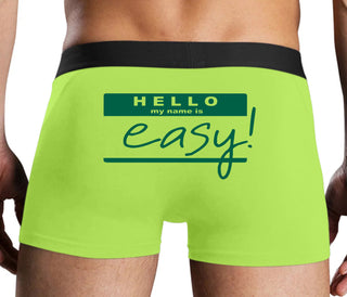 Hello My Name Is Easy - Neon Yellow Boxer Brief