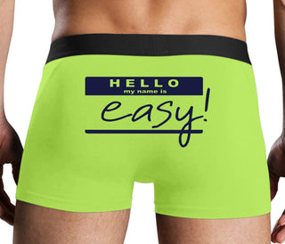 Hello My Name Is Easy - Neon Yellow Boxer Brief