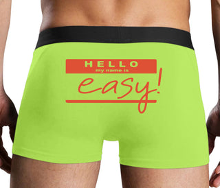 Hello My Name Is Easy - Neon Yellow Boxer Brief