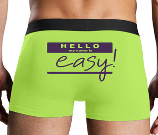 Hello My Name Is Easy - Neon Yellow Boxer Brief