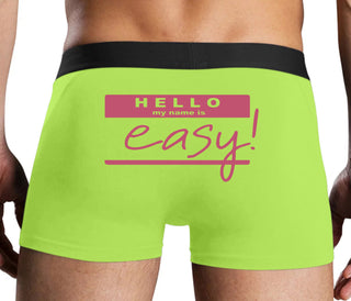 Hello My Name Is Easy - Neon Yellow Boxer Brief