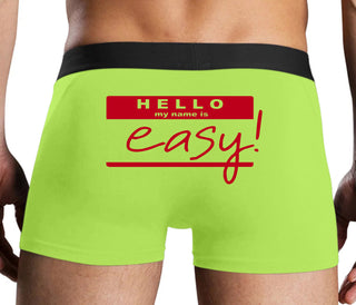 Hello My Name Is Easy - Neon Yellow Boxer Brief