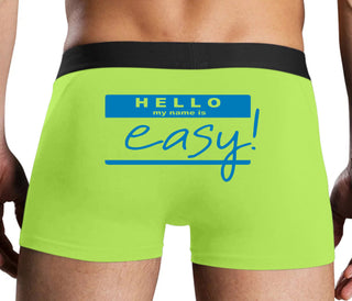 Hello My Name Is Easy - Neon Yellow Boxer Brief