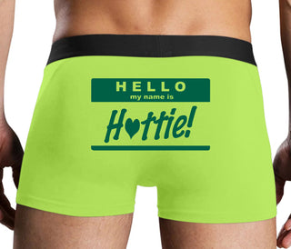 Hello My Name Is Hottie - Neon Yellow Boxer Brief