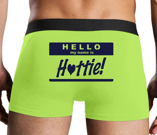 Hello My Name Is Hottie - Neon Yellow Boxer Brief
