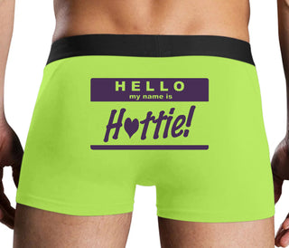 Hello My Name Is Hottie - Neon Yellow Boxer Brief