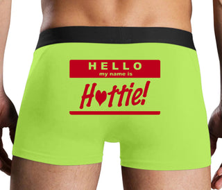 Hello My Name Is Hottie - Neon Yellow Boxer Brief