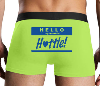 Hello My Name Is Hottie - Neon Yellow Boxer Brief