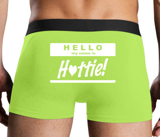 Hello My Name Is Hottie - Neon Yellow Boxer Brief