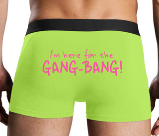 Here for the Gang Bang - Neon Yellow Boxer Brief