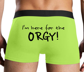 Here for the Orgy - Neon Yellow Boxer Brief