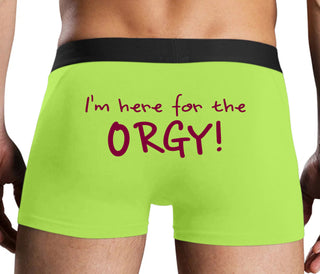 Here for the Orgy - Neon Yellow Boxer Brief
