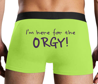 Here for the Orgy - Neon Yellow Boxer Brief