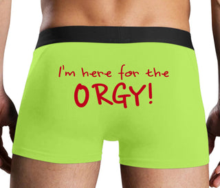 Here for the Orgy - Neon Yellow Boxer Brief