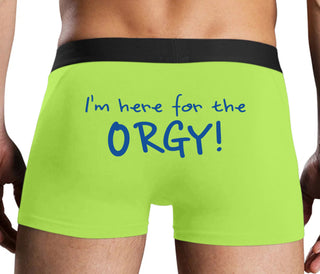 Here for the Orgy - Neon Yellow Boxer Brief