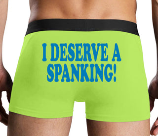 I Deserve A Spanking - Neon Yellow Boxer Brief