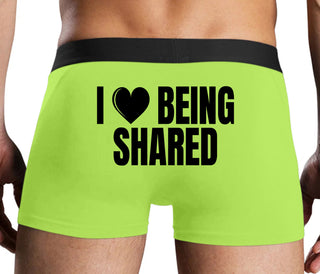 I Love Being Shared - Neon Yellow Boxer Brief
