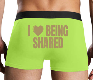 I Love Being Shared - Neon Yellow Boxer Brief