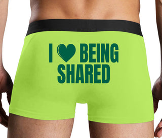 I Love Being Shared - Neon Yellow Boxer Brief