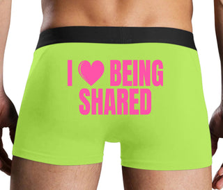 I Love Being Shared - Neon Yellow Boxer Brief