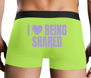 I Love Being Shared - Neon Yellow Boxer Brief