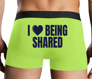 I Love Being Shared - Neon Yellow Boxer Brief