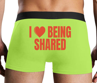 I Love Being Shared - Neon Yellow Boxer Brief