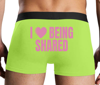 I Love Being Shared - Neon Yellow Boxer Brief