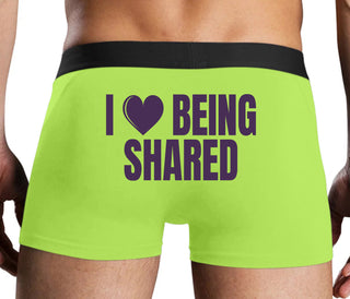 I Love Being Shared - Neon Yellow Boxer Brief